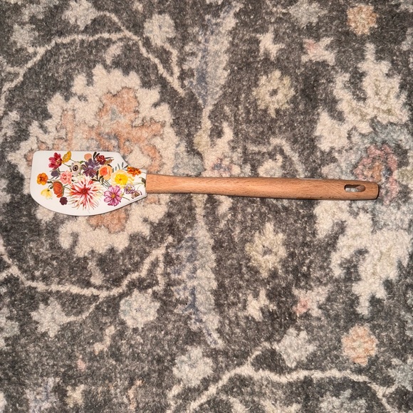 Anthropologie Floral Silicone Spatula with Wooden Handle - Picture 2 of 2